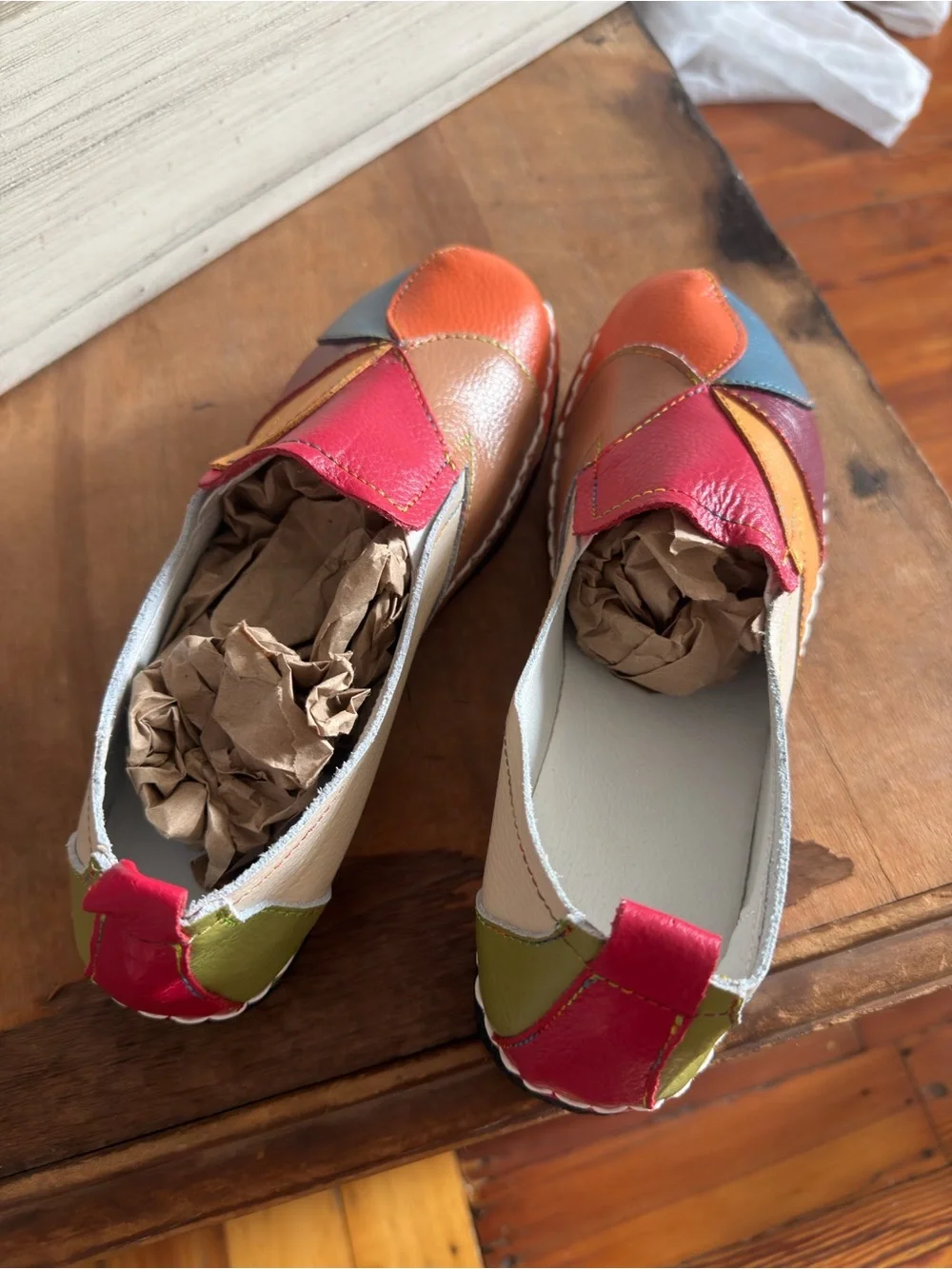 Women’s Multicolor Patchwork Leather Slip-On Loafers